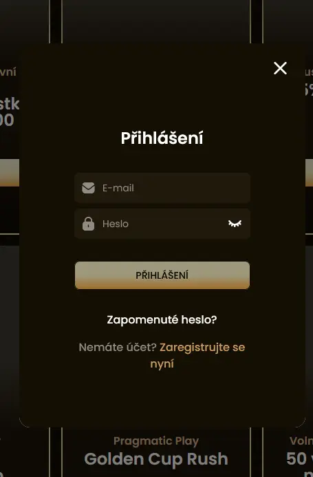 GoldSpin Casino – přihlašovací stránka